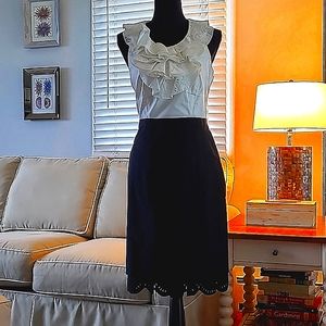 Karen Millen black/ ivory lace summer short sleeve wedding party night out dress